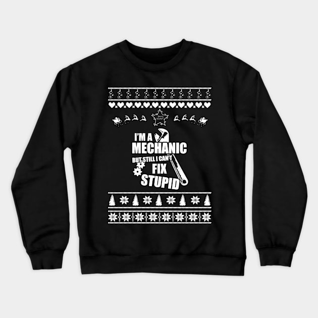 Merry Christmas Mechanic Crewneck Sweatshirt by bryanwilly